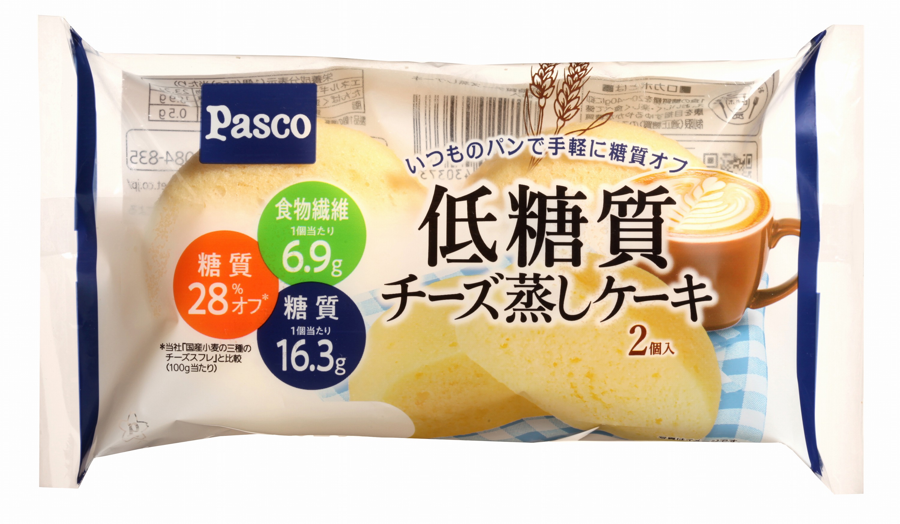 低糖質シリーズ新商品 低糖質チーズ蒸しケーキ2個入 21年1月1日より発売 Pasco 超熟のpasco 敷島製パン株式会社