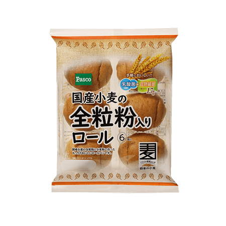 国産小麦の全粒粉入りロール Pasco 超熟のpasco 敷島製パン株式会社
